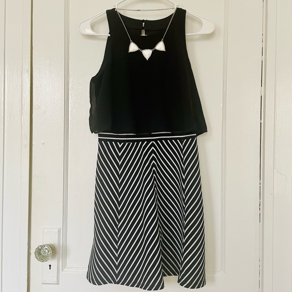 Black and White Chevron Dress